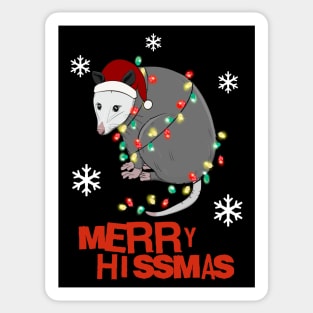 Funny Christmas Possum Merry Hissmas Sticker